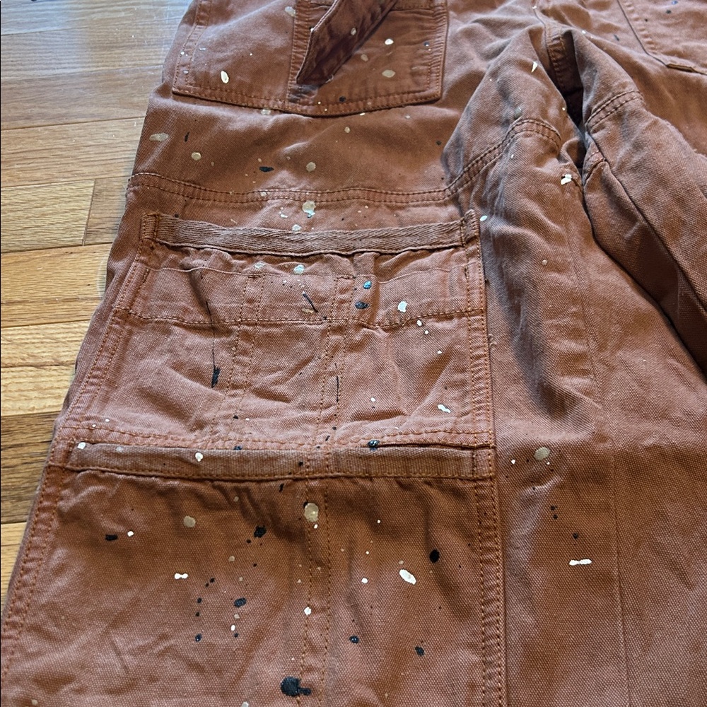 Free People Painter Pants. Cargo style. Size 2. Copper color (pretty penny) - Picture 5 of 8